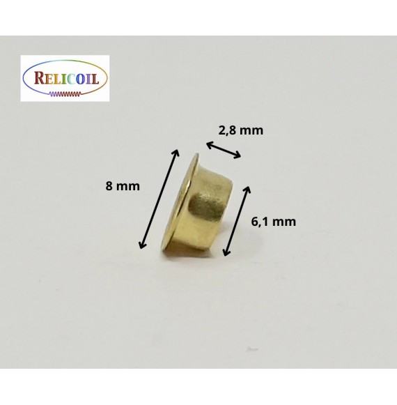 Œillet métallique N°8 nickelée (version courte) par 10 000