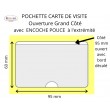 Pochette carte de visite Grand Côté 95 X 60 avec encoche par 200